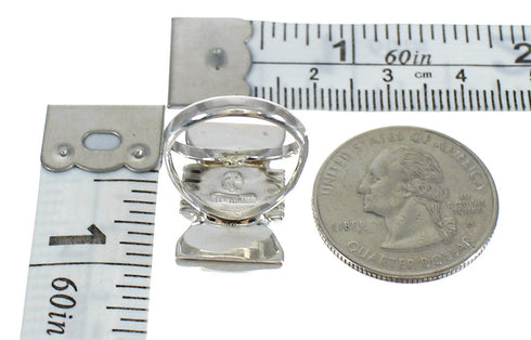 Magenta Turquoise Inlay Sterling Silver Ring Size 7-1/2 MX61837